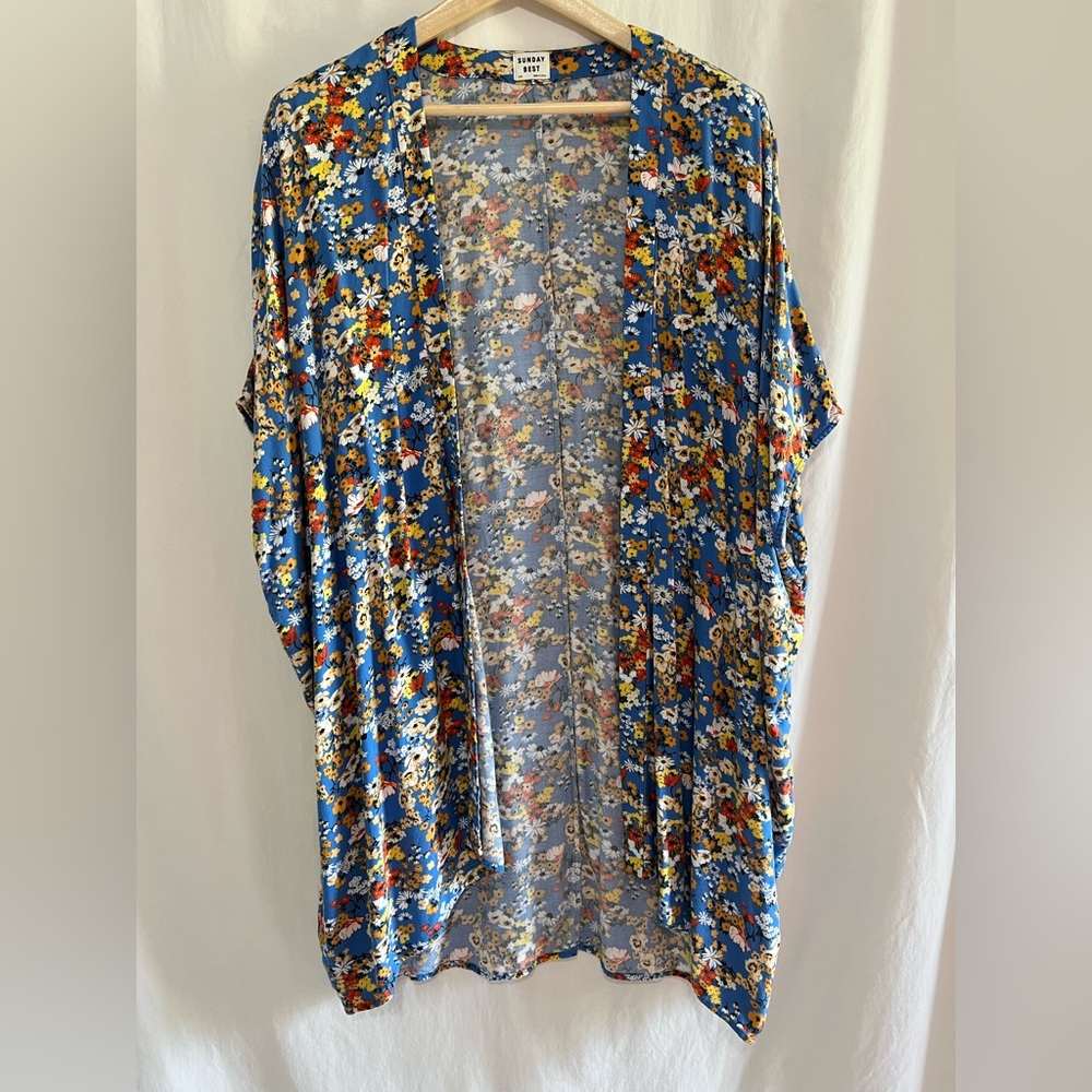 Sunday Best From Aritzia Size Small Medium Floral Open Front Cardigan Kimono